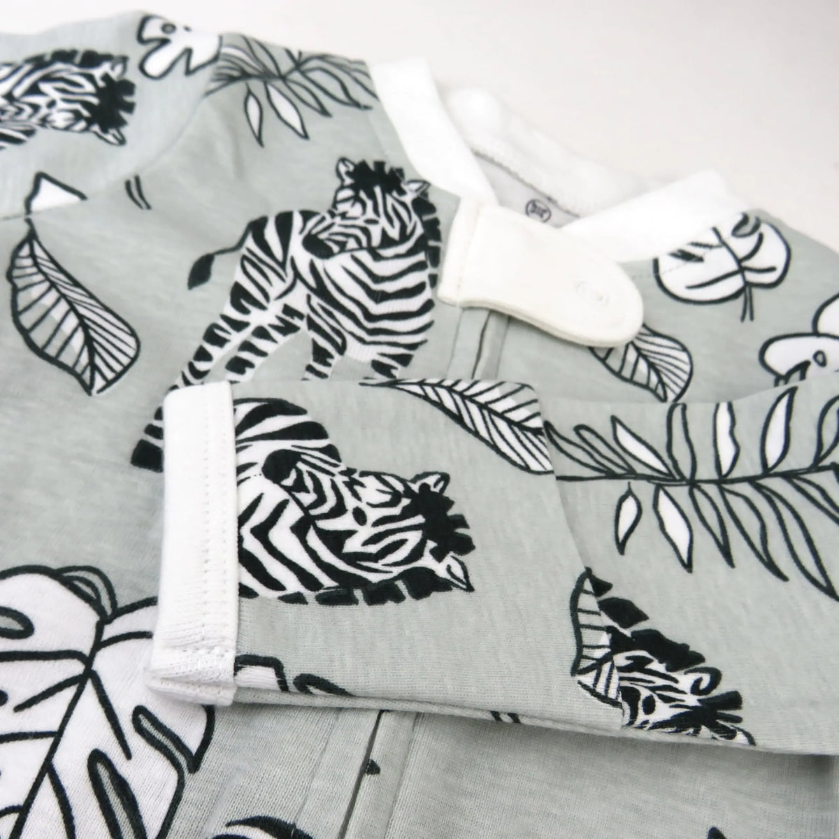 HonestBaby Baby Girls' Sleep and Play Footed Pajamas One-Piece Sleeper Jumpsuit Zip-Front Cotton Pjs 1 Baby Zebra Camo 0-3 Months - # BAAA21110027 - BIG FRENCHIES
