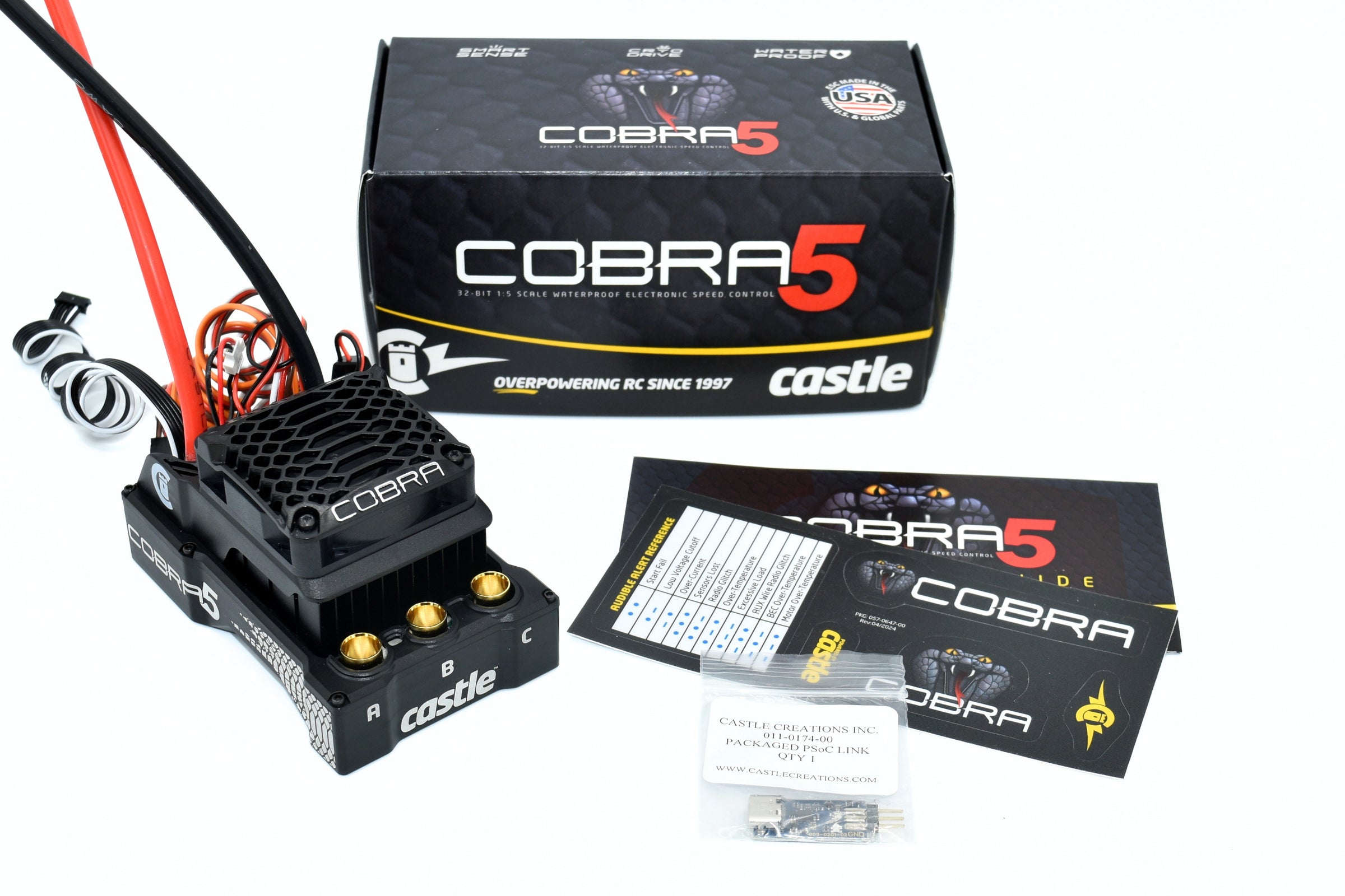 Castle Creations Cobra 5 8S Brushless ESC – 33.6V / 20A Peak BEC (010‑0179‑00)