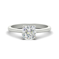 Floral Head Cushion Solitaire Cathedral Ring