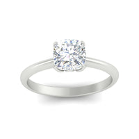 Floral Head Cushion Solitaire Cathedral Ring