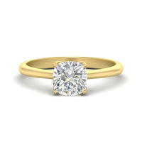 Floral Head Cushion Solitaire Cathedral Ring