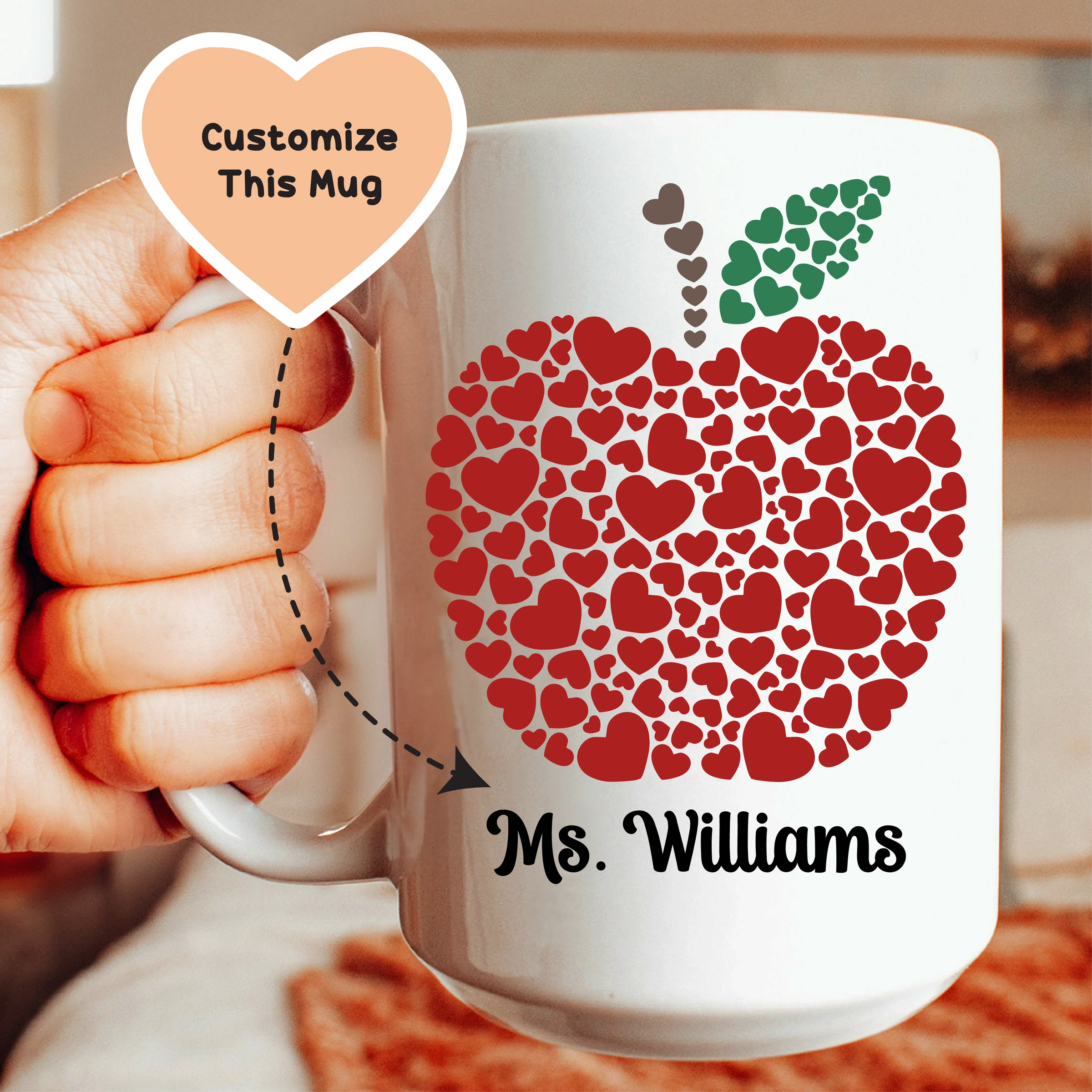 Custom Apple Teacher Mug - BIG FRENCHIES
