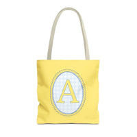 Gingham Initial Tote: A - BIG FRENCHIES