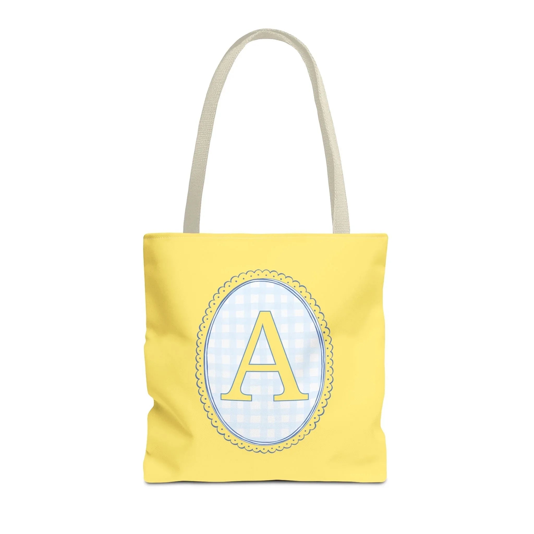 Gingham Initial Tote: A - BIG FRENCHIES