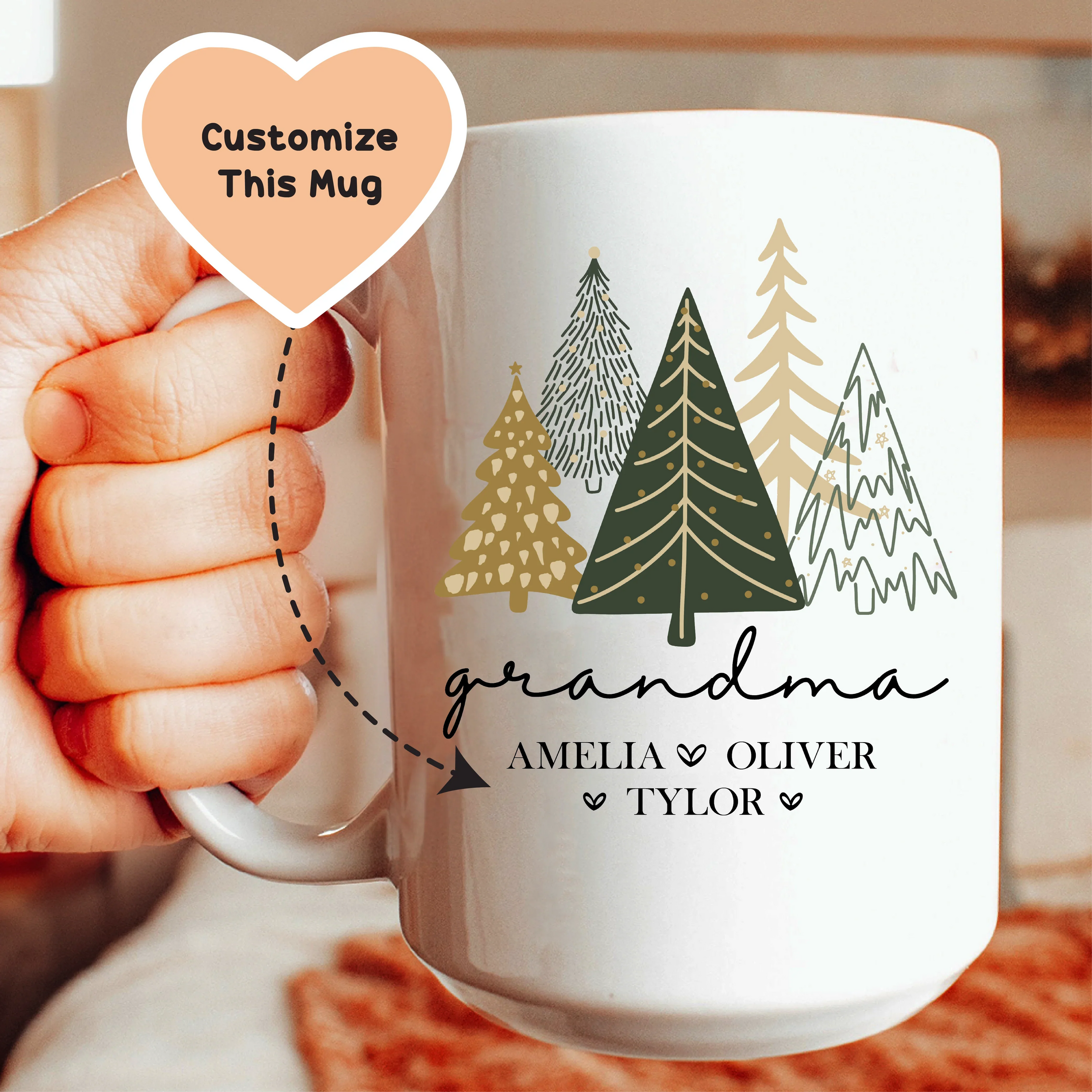 Custom Grandma Christmas mug - BIG FRENCHIES
