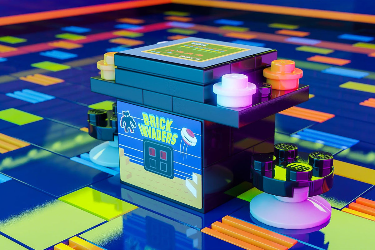 Brick Invaders 2-Player Classic Arcade made using LEGO parts - B3 Customs-Custom LEGO Kit-BIG FRENCHIES-B3 Customs