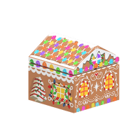 Gingerbread House - Christmas - Minifig Scale - Custom Printed  - Made Using LEGO® Parts