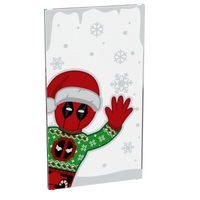 Christmas Deadpool Peek-A-Boo 4x6 Glass Window
