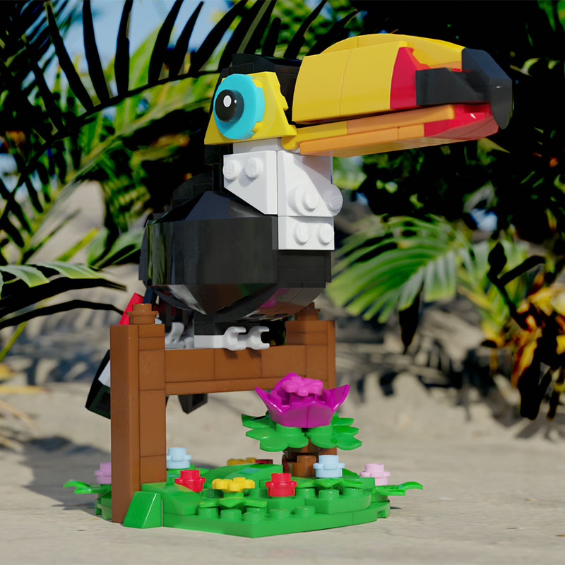 Toucan - Custom Building Set using LEGO parts-Custom LEGO Kit-BIG FRENCHIES-B3 Customs