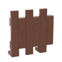 Wooden Fence (Reddish Brown) - Custom Printed - Made with LEGO® Parts