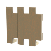 Wooden Fence (Dark Tan) - Custom Printed - Made with LEGO® Parts