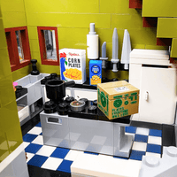Brick Chef Food Delivery Shipping Box - Minifig Food Accessory - Custom Printed - Made using LEGO® parts (2 x 2 brick)