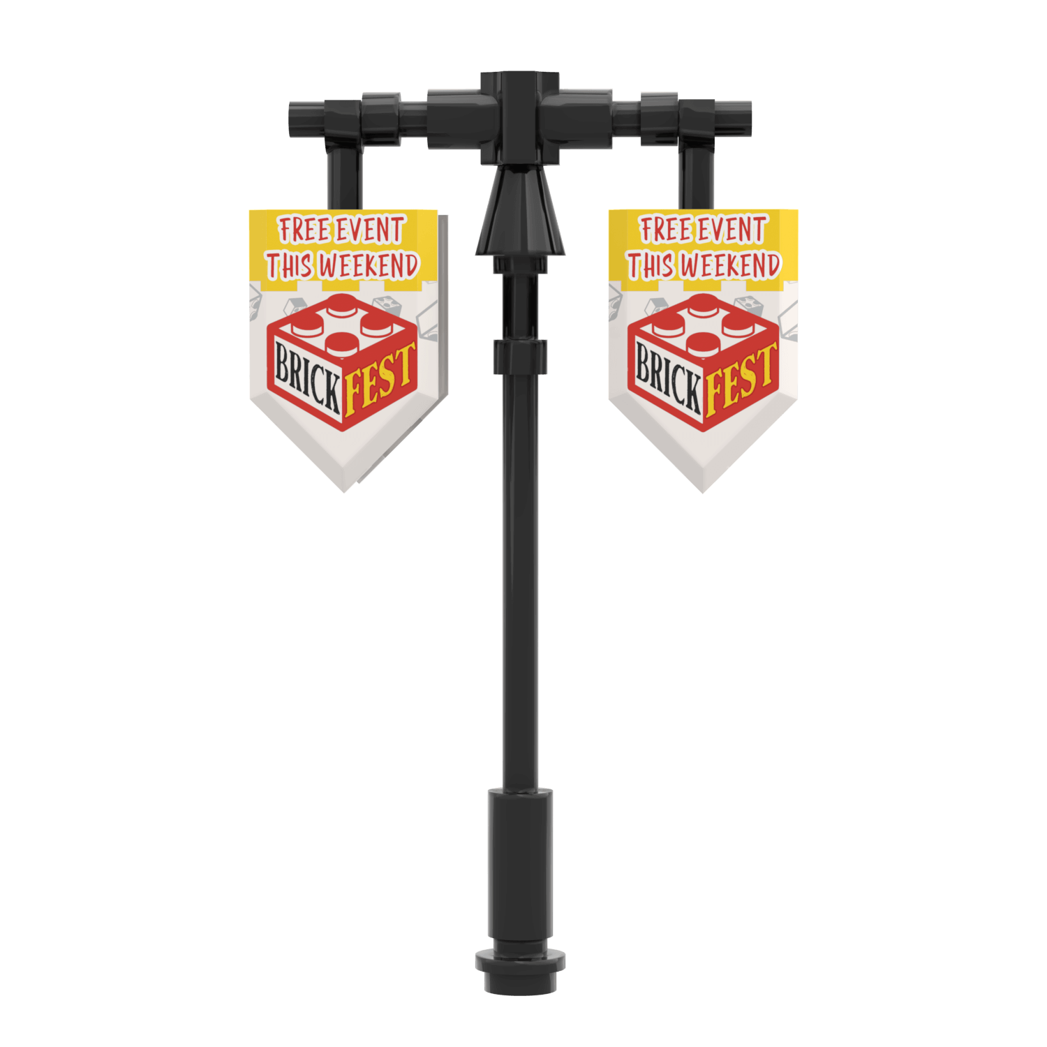 Brick Fest Event Banners with Post - Printed Mini Build - Made Using LEGO® Parts