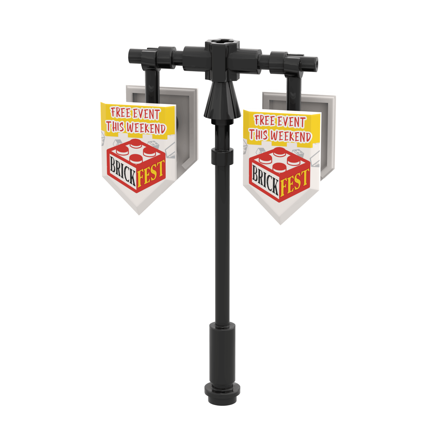Brick Fest Event Banners with Post - Printed Mini Build - Made Using LEGO® Parts