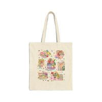 Cute Book Lover Tote Bag with Whimsical Wildflowers and Boho Butterflies - BIG FRENCHIES