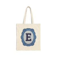 Cute Initial Tote Bag for Daughter, Gingham Birthday Present for Niece, Cousin or Sister, Pretty Matching Bachelorette Tote for Bridesmaid E - BIG FRENCHIES