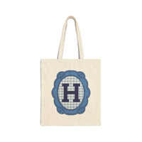 Cute Initial Tote Bag for Daughter, Gingham Birthday Present for Niece, Cousin or Sister, Pretty Matching Bachelorette Tote for Bridesmaid H - BIG FRENCHIES