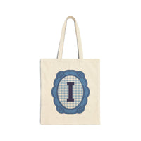 Cute Initial Tote Bag for Daughter, Gingham Birthday Present for Niece, Cousin or Sister, Pretty Matching Bachelorette Tote for Bridesmaid I - BIG FRENCHIES