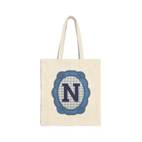 Cute Initial Tote Bag for Daughter, Gingham Birthday Present for Niece, Cousin or Sister, Pretty Matching Bachelorette Tote for Bridesmaid N - BIG FRENCHIES
