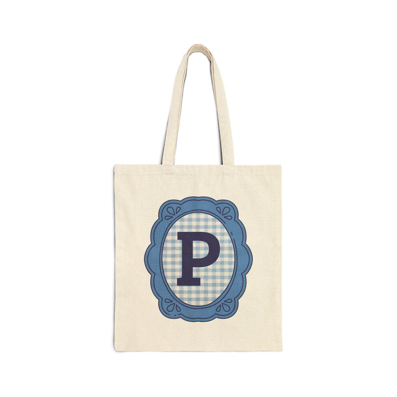 Cute Initial Tote Bag for Daughter, Gingham Birthday Present for Niece, Cousin or Sister, Pretty Matching Bachelorette Tote for Bridesmaid P - BIG FRENCHIES