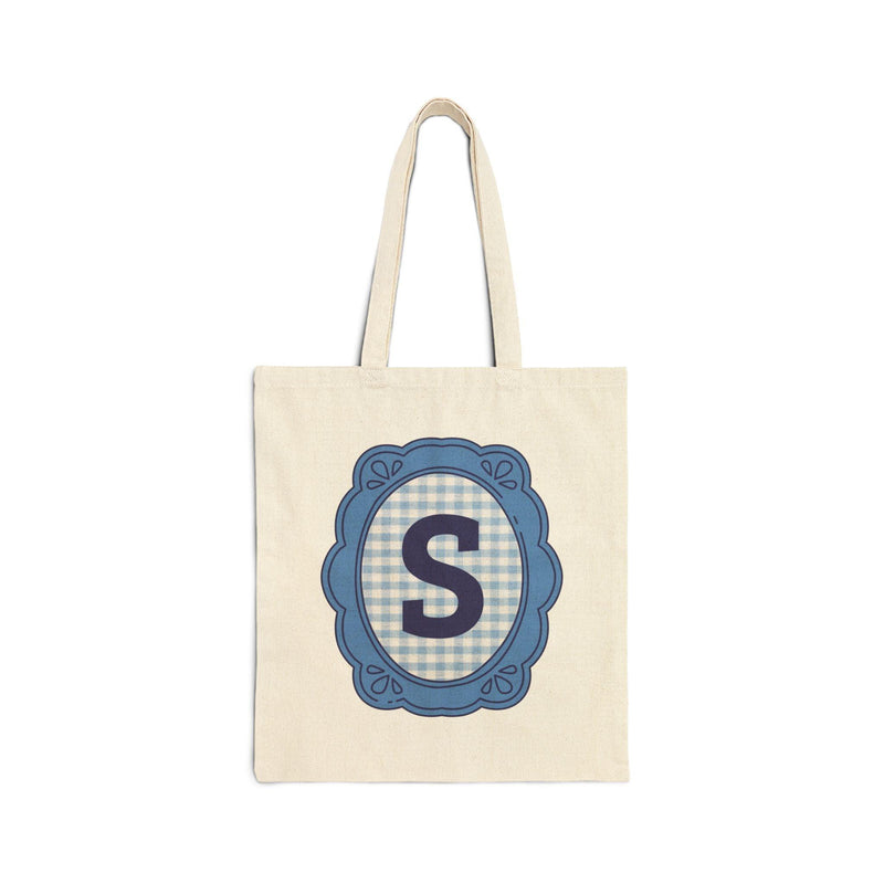 Cute Initial Tote Bag for Daughter, Gingham Birthday Present for Niece, Cousin or Sister, Pretty Matching Bachelorette Tote for Bridesmaid S - BIG FRENCHIES