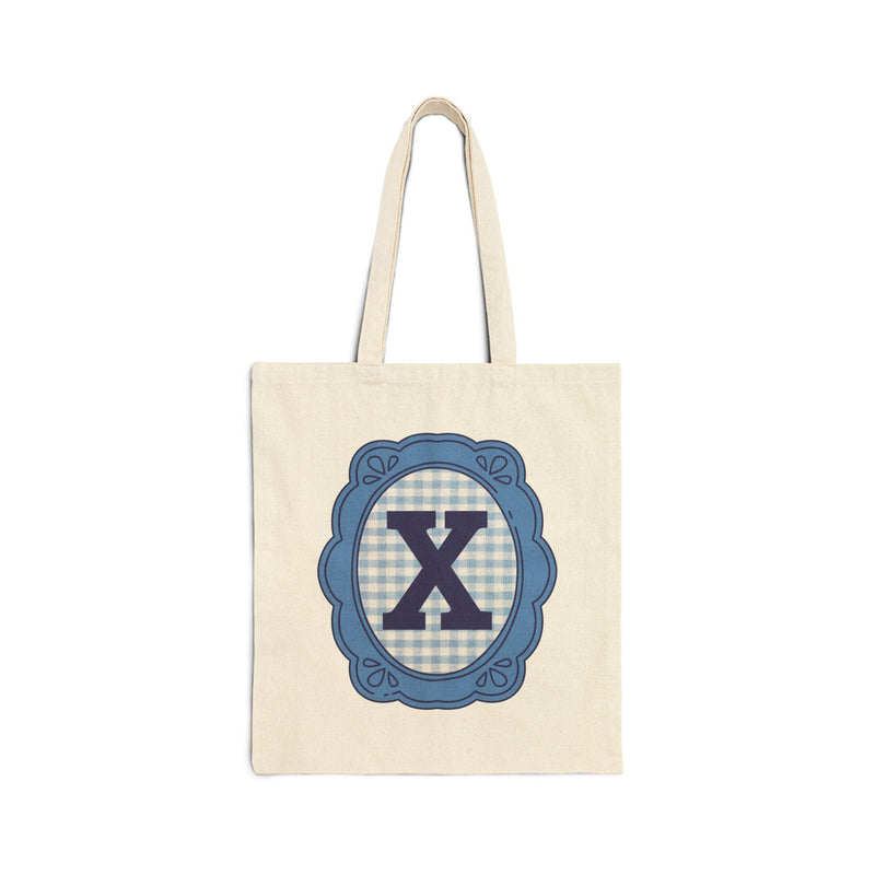 Cute Initial Tote Bag for Daughter, Gingham Birthday Present for Niece, Cousin or Sister, Pretty Matching Bachelorette Tote for Bridesmaid X - BIG FRENCHIES