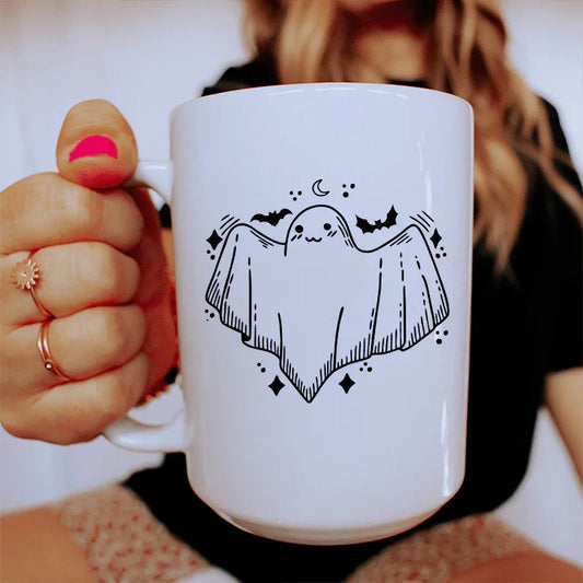 Cute Little Ghost Ceramic Mug 15 oz - BIG FRENCHIES