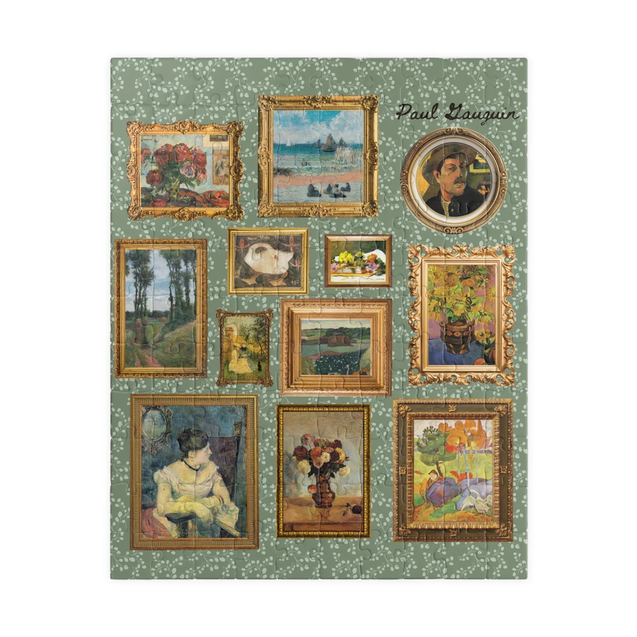 Cute Paul Gauguin Puzzle with Flowers - BIG FRENCHIES
