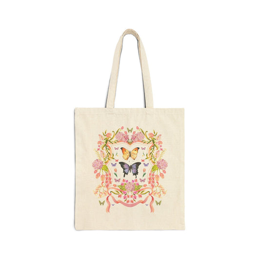 Cute Tote Bag with Boho Butterflies - BIG FRENCHIES