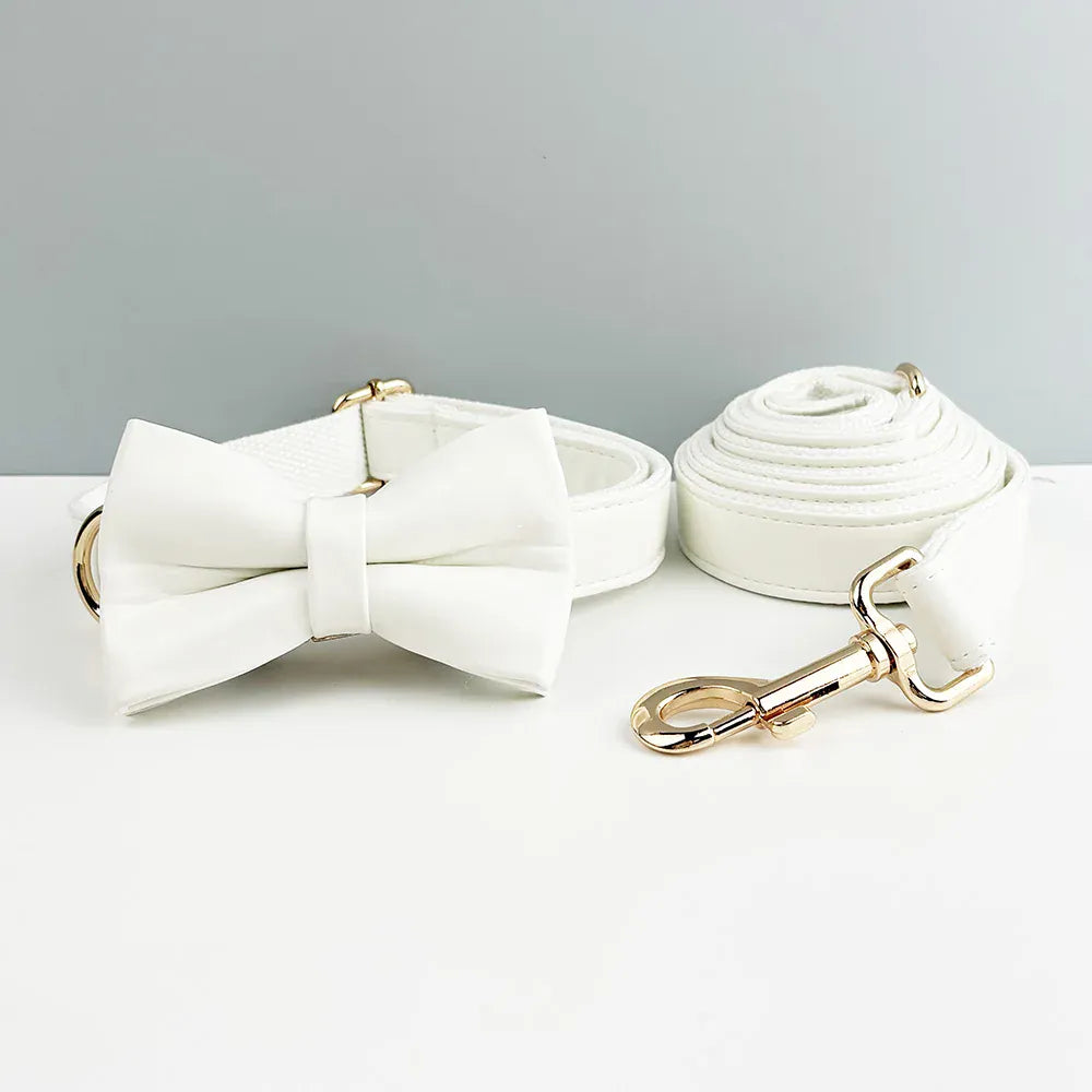 Personalized White Leather Classic Set