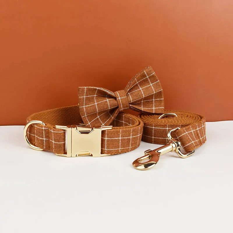 Personalized Classic Brown Plaid Classic Set