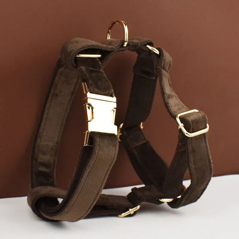 Personalized Dark Brown Velvet Classic Set