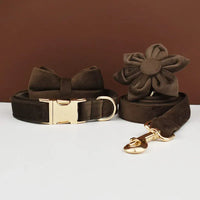 Personalized Dark Brown Velvet Classic Set