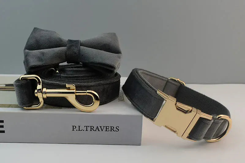 Personalized Dark Grey Velvet Classic Set