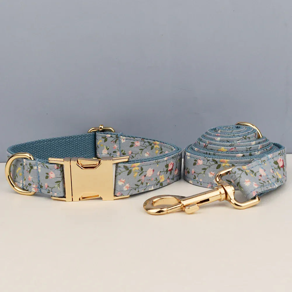 Personalized Dusty Blue Floral Classic Set