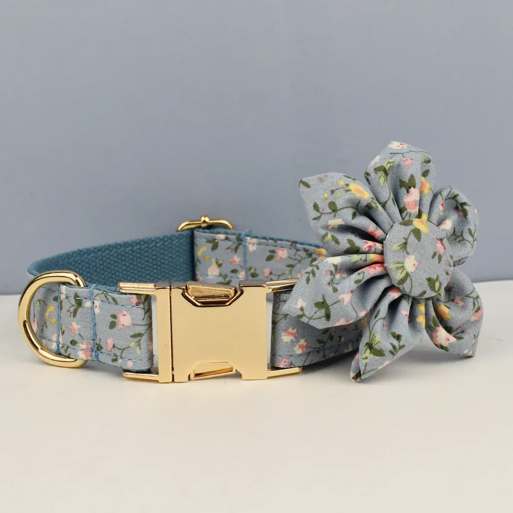 Personalized Dusty Blue Floral Classic Set