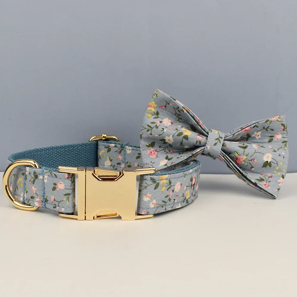 Personalized Dusty Blue Floral Classic Set
