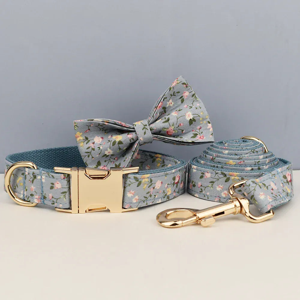 Personalized Dusty Blue Floral Classic Set