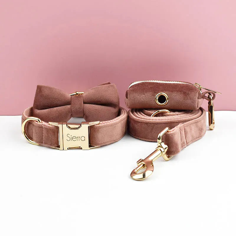 Personalized Dusty Pink Velvet Classic Set