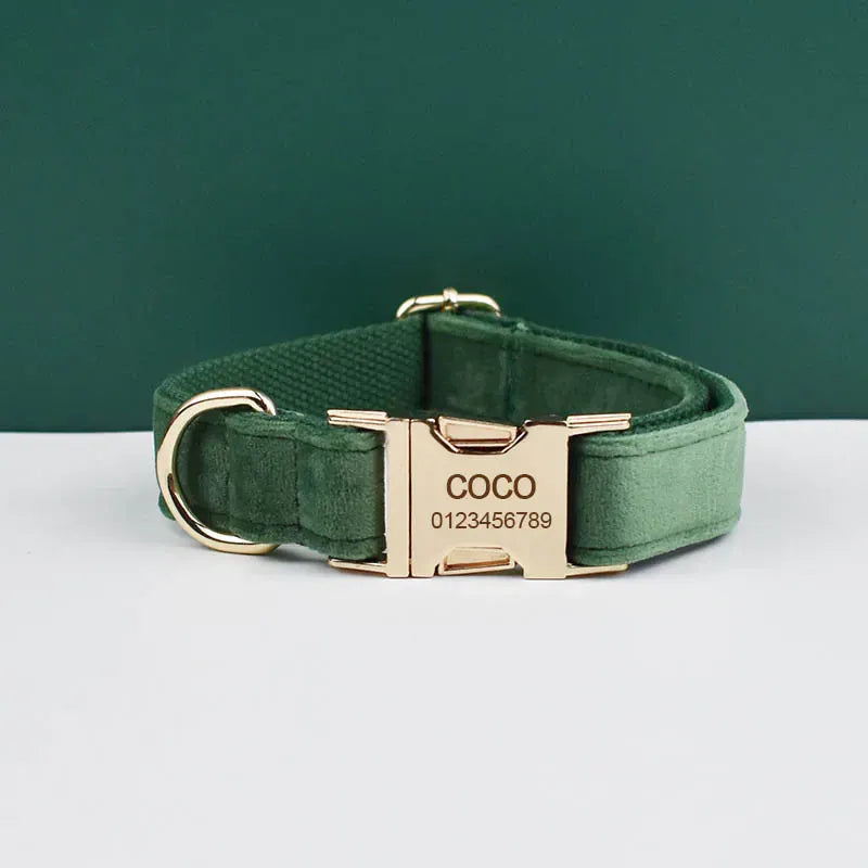 Personalized Forest Green Velvet Classic Set