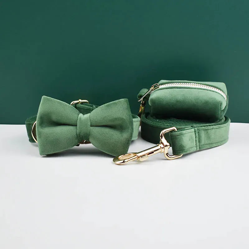 Personalized Forest Green Velvet Classic Set