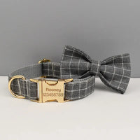 Personalized Gray Plaid Classic Set