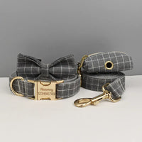 Personalized Gray Plaid Classic Set