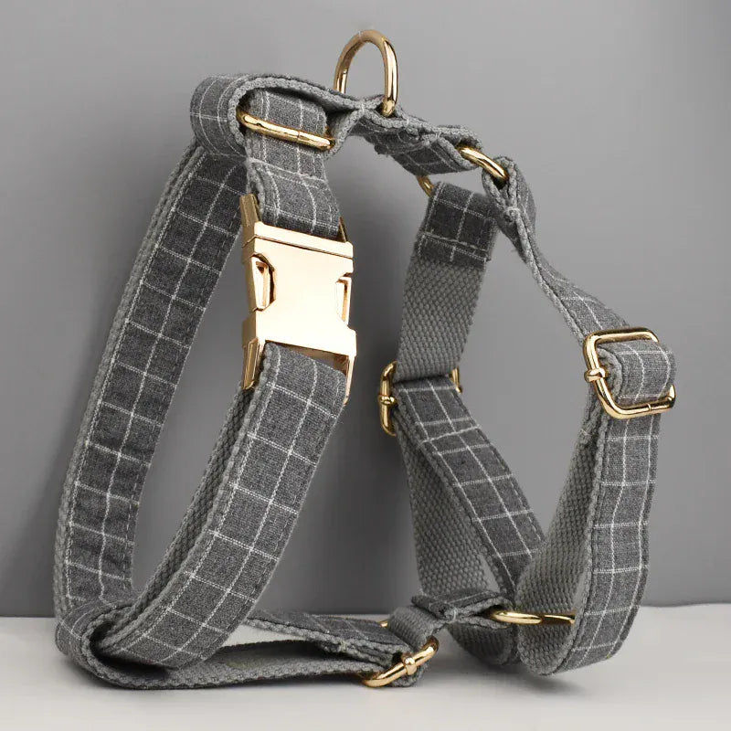 Personalized Gray Plaid Classic Set