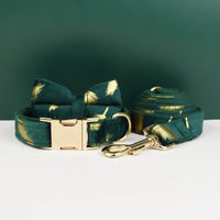 Personalized Green Feather Velvet Floral Classic Set