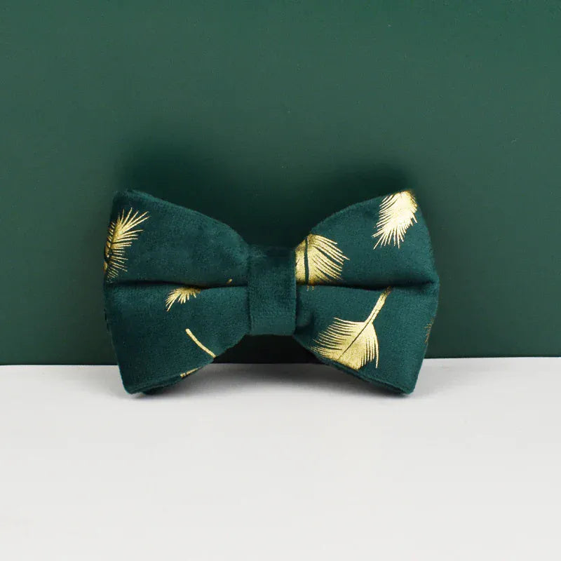 Personalized Green Feather Velvet Floral Classic Set