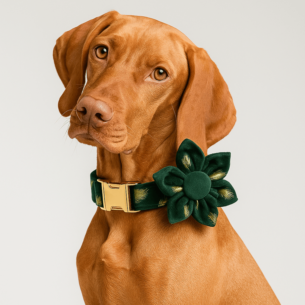 Personalized Green Feather Velvet Floral Classic Set
