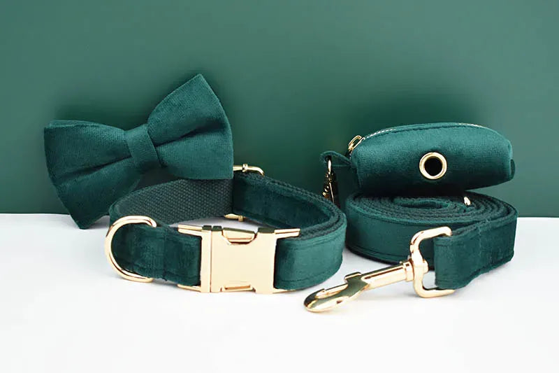 Personalized Green Velvet Classic Set