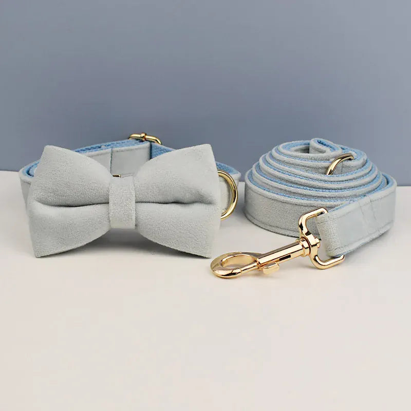 Personalized Light Blue Velvet Classic Set
