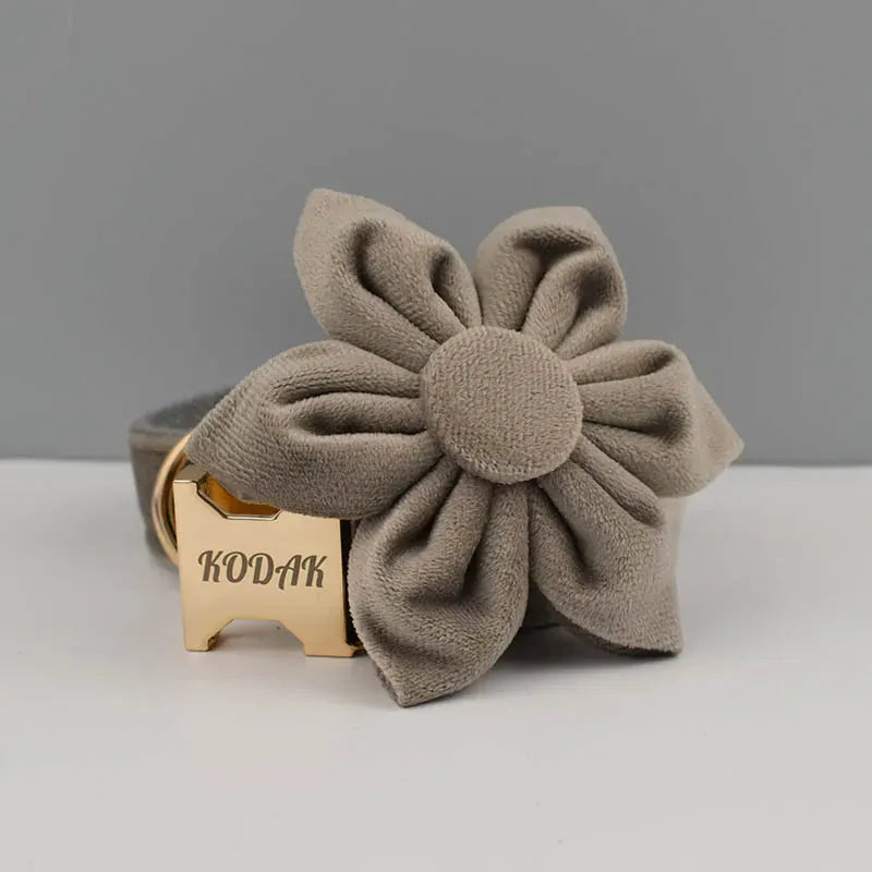 Personalized Light Grey Velvet Classic Set